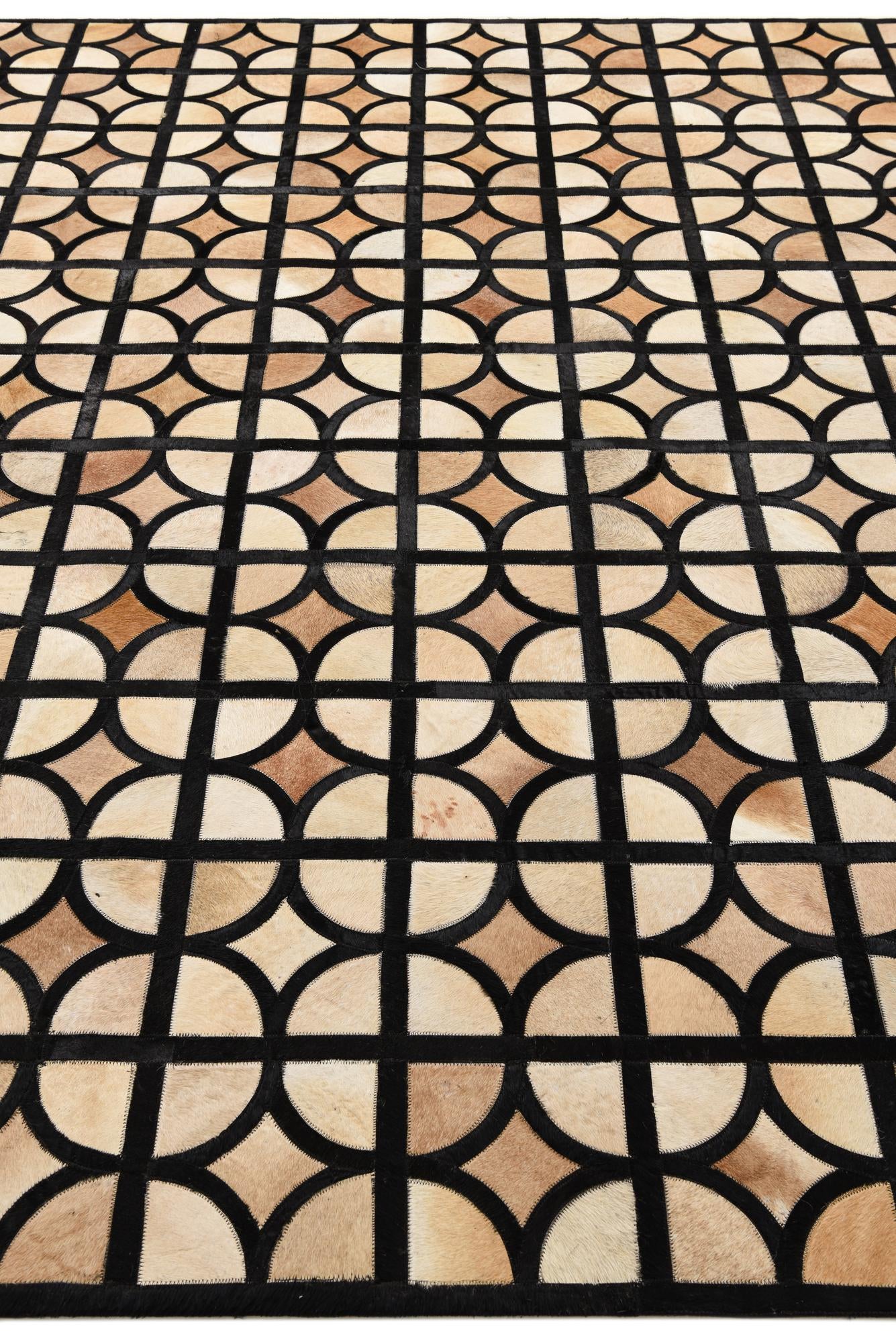 8' 1 x 10' Cowhide Leather Rug