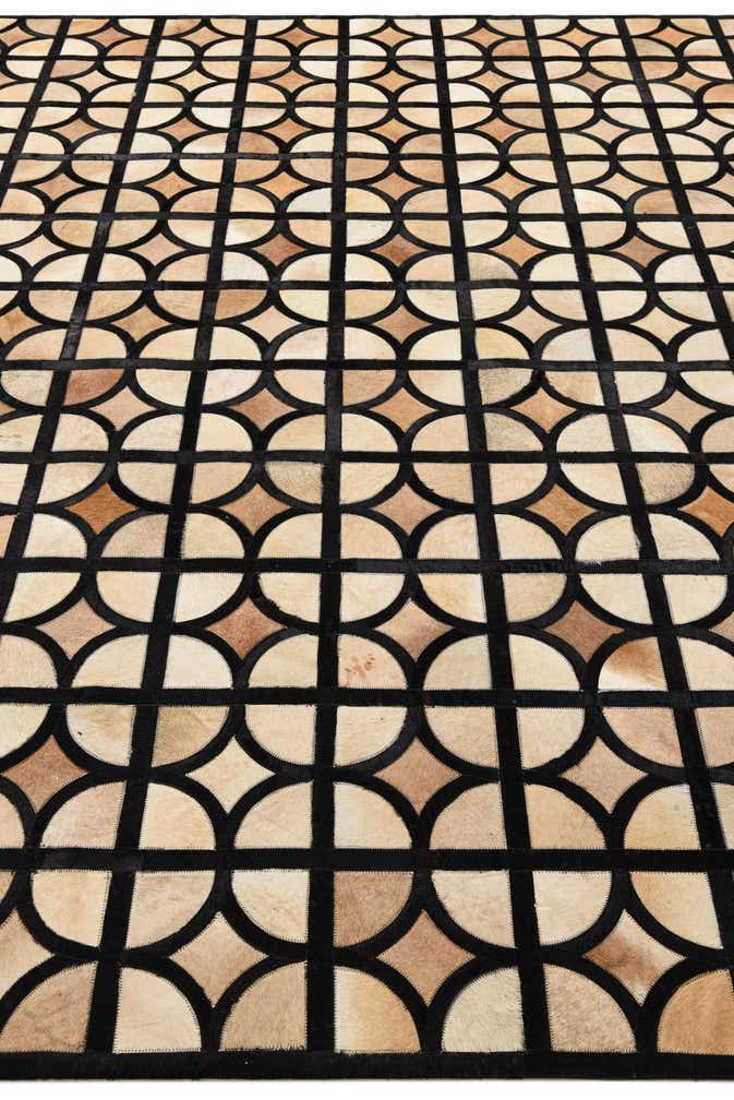 8' 1 x 10' Cowhide Leather Rug