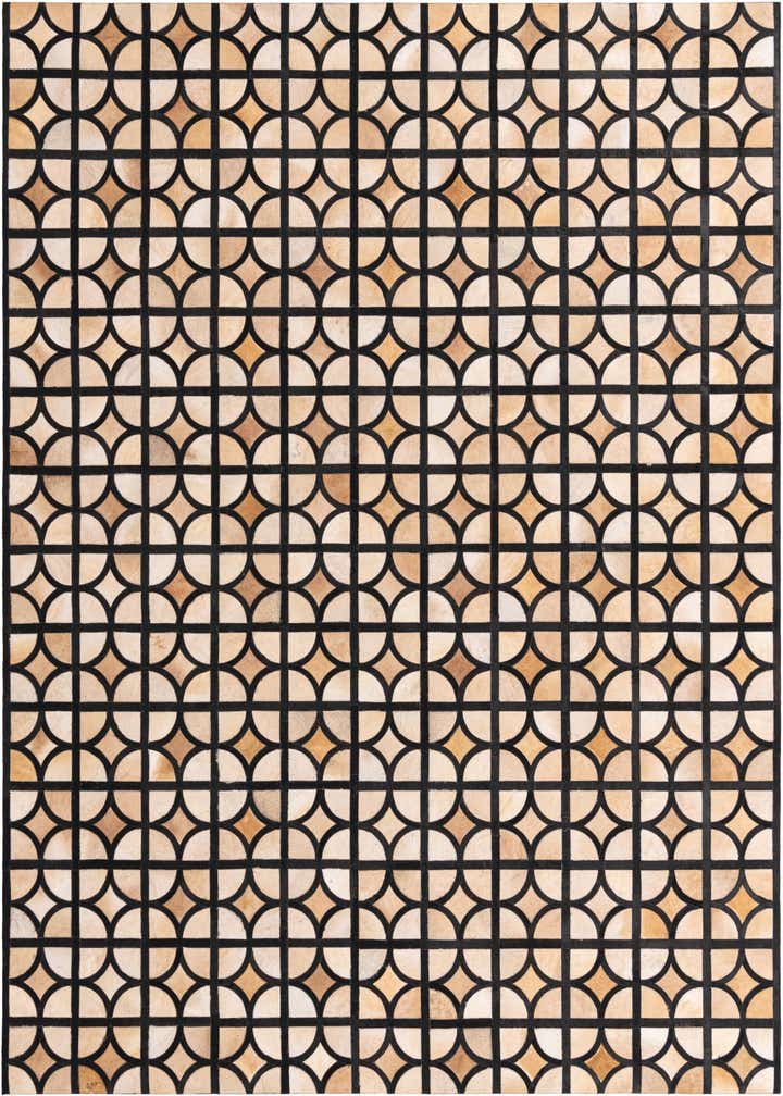 8' 1 x 10' Cowhide Leather Rug
