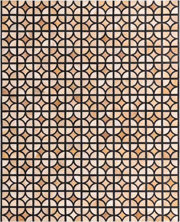 8' 1 x 10' Cowhide Leather Rug