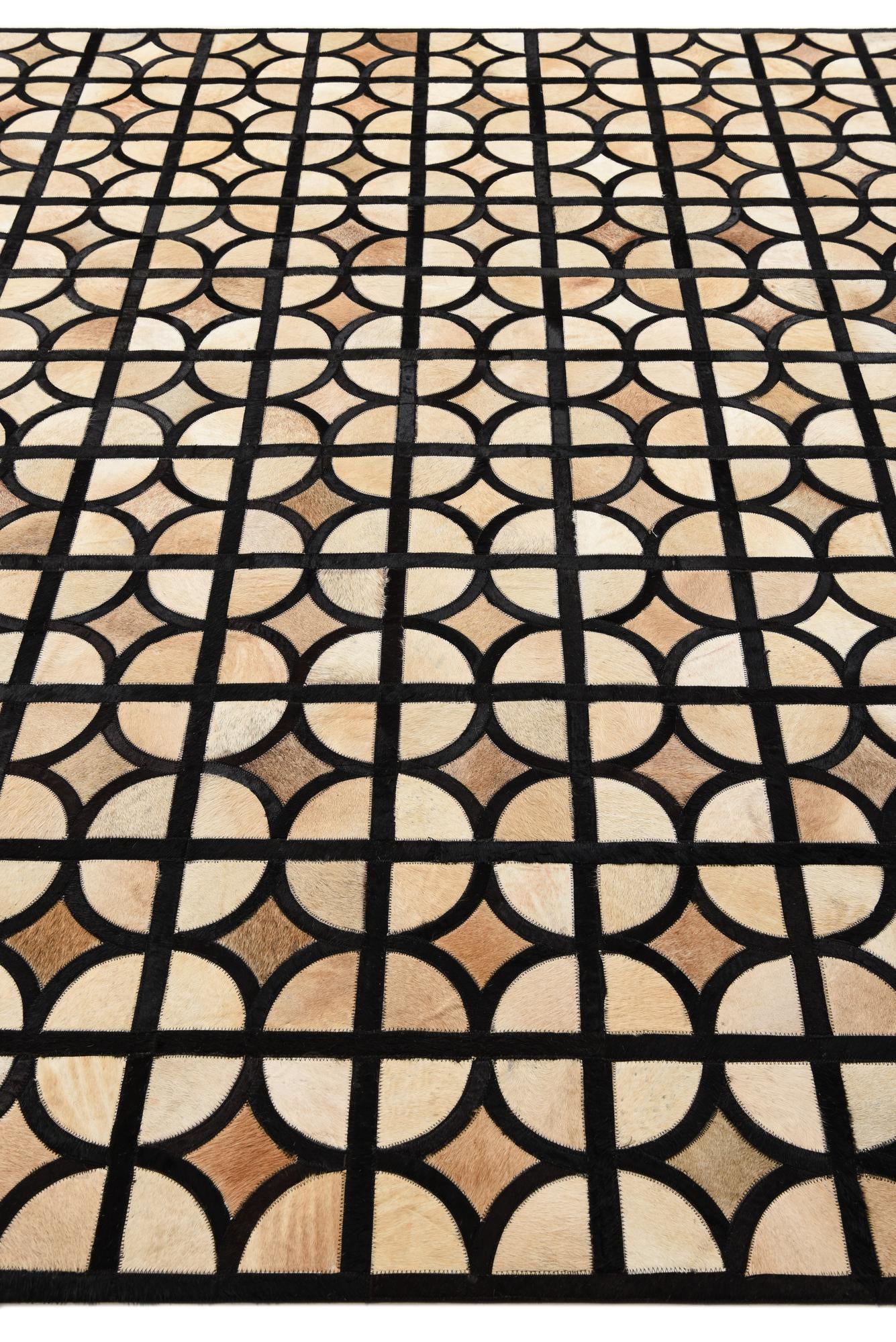 8' 1 x 10' Cowhide Leather Rug
