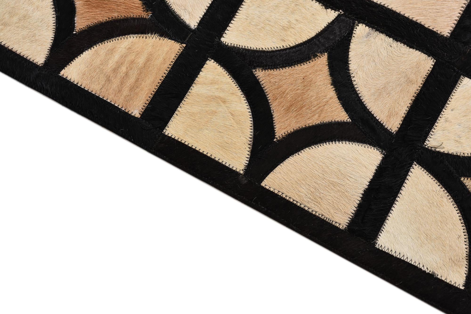 8' 1 x 10' Cowhide Leather Rug