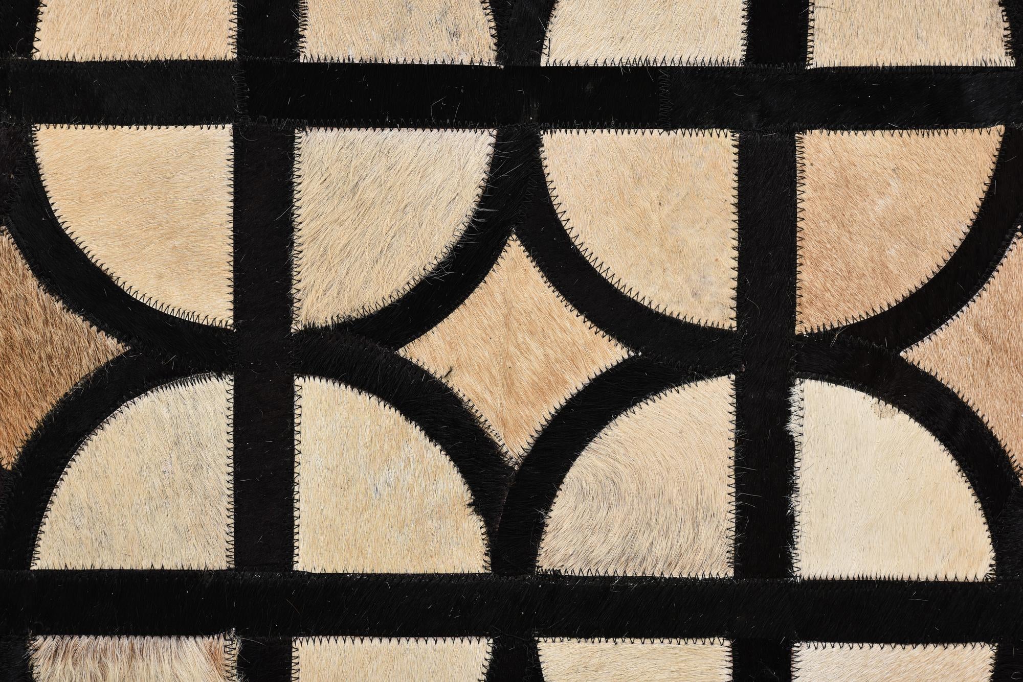8' 1 x 10' Cowhide Leather Rug