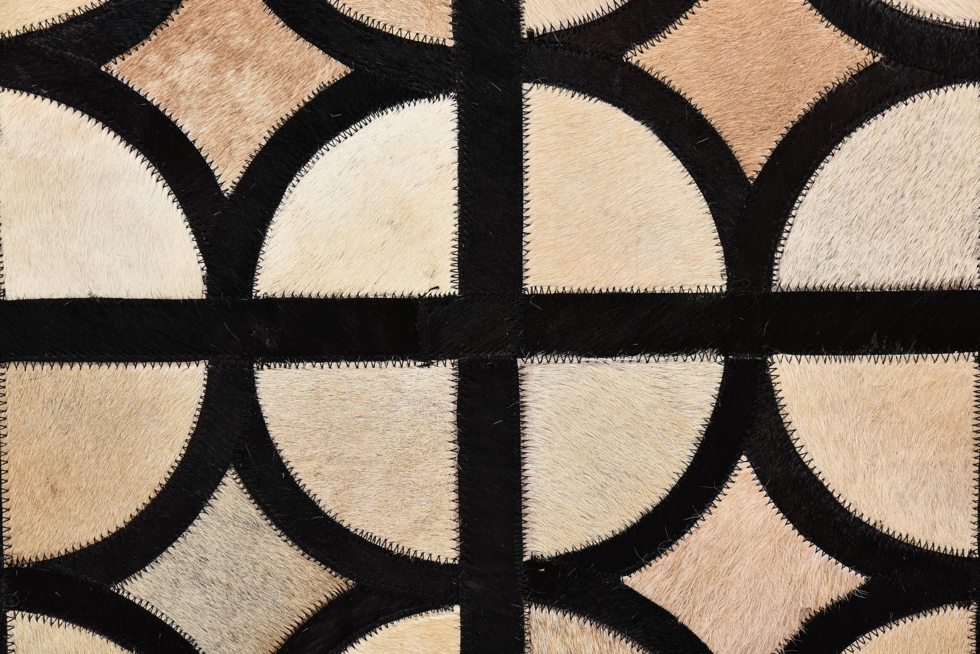 8' 1 x 10' Cowhide Leather Rug