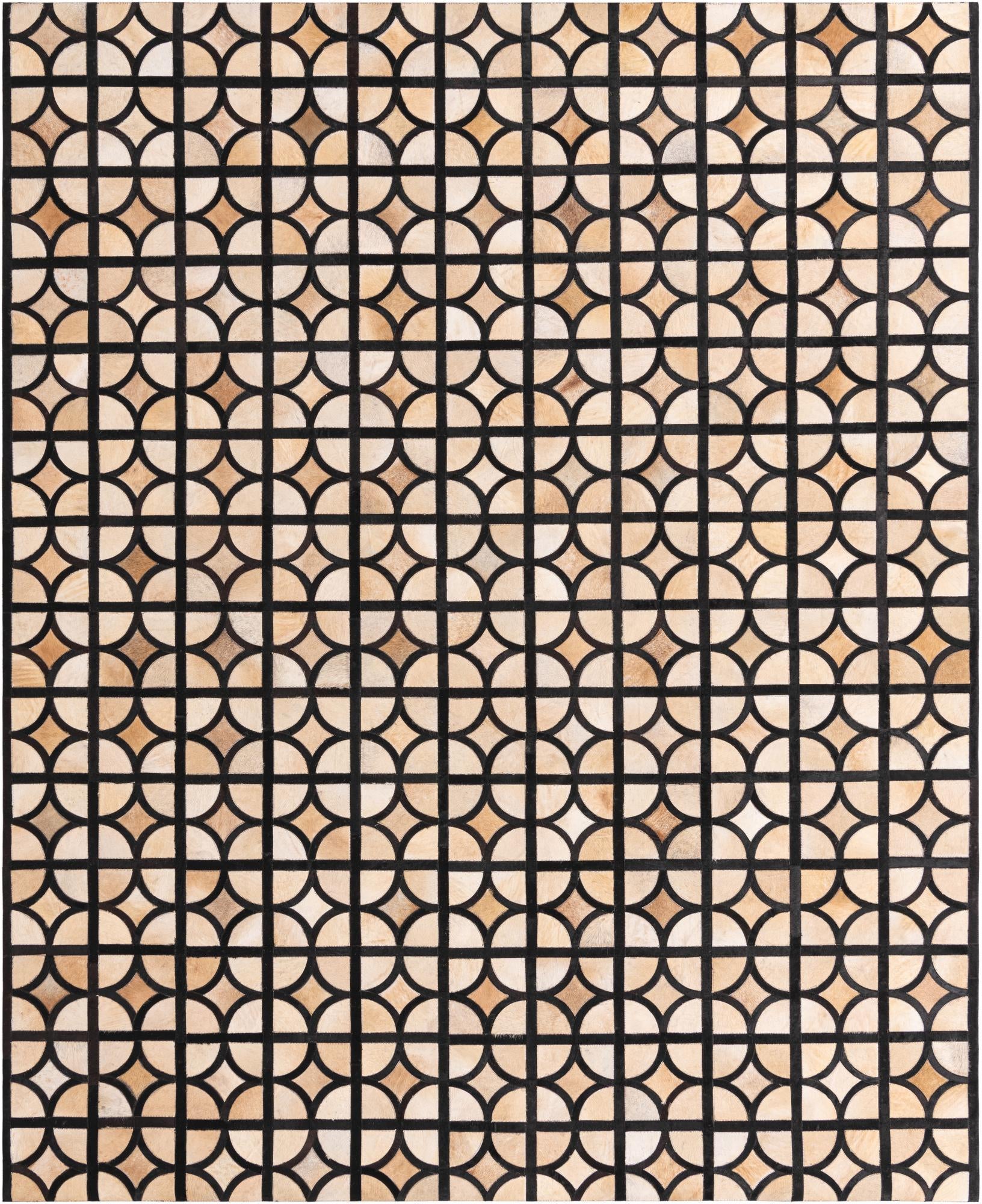 8' 1 x 10' Cowhide Leather Rug