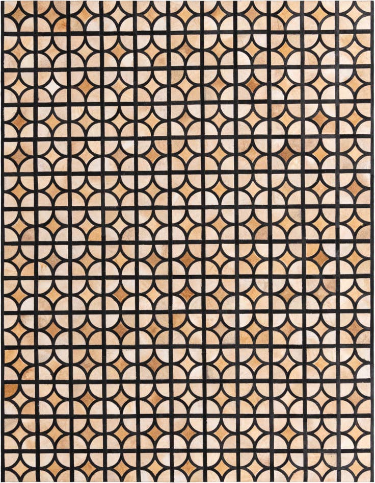 Detail image of 8' 1 x 10' 1 Cowhide Leather Rug