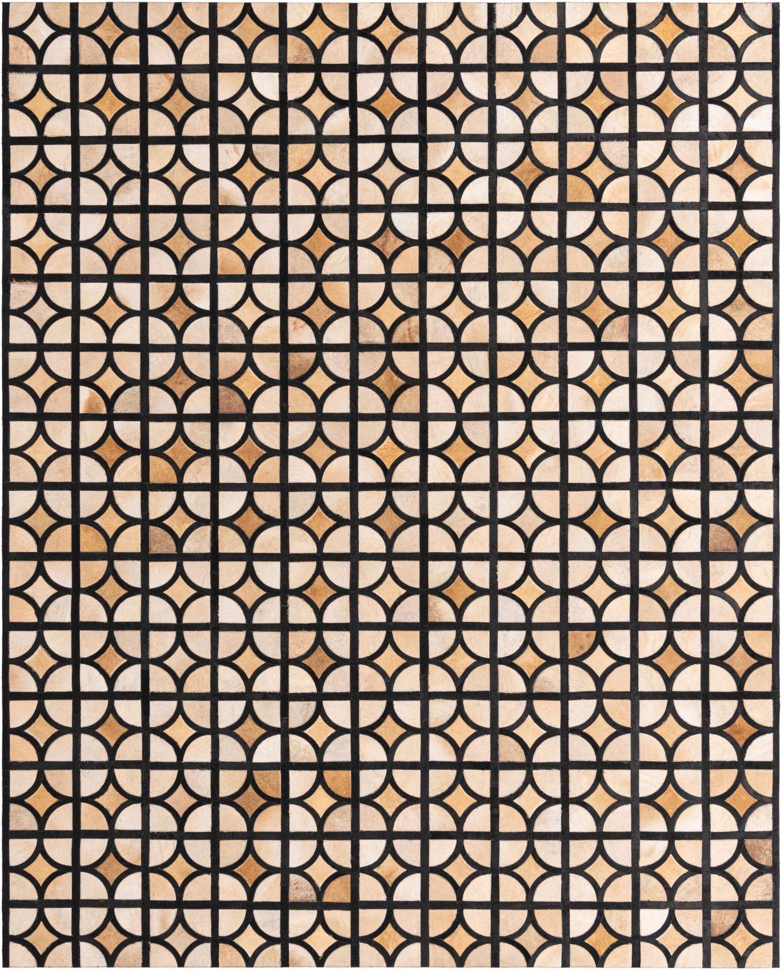 8' 1 x 10' Cowhide Leather Rug