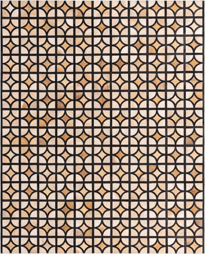 8' 1 x 10' Cowhide Leather Rug