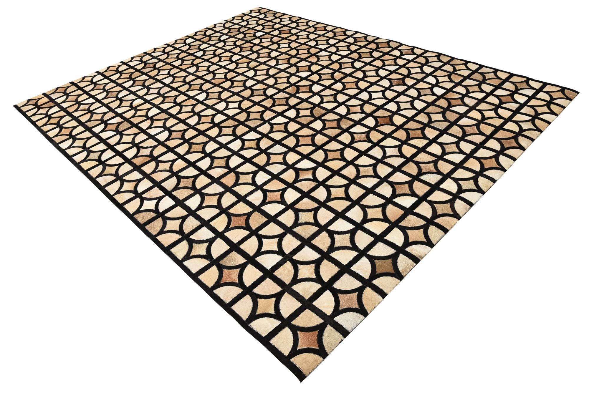 8' 1 x 10' Cowhide Leather Rug