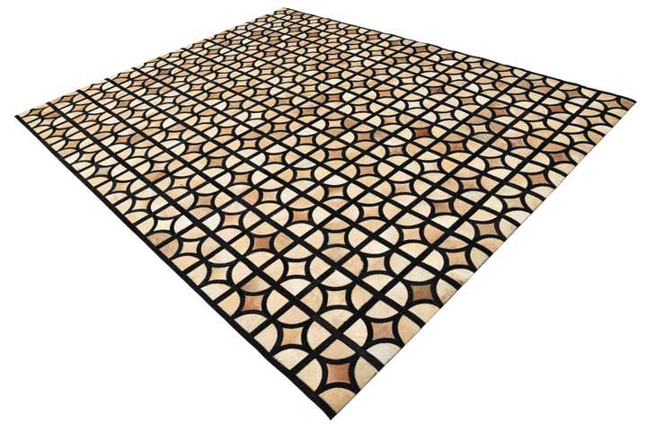 8' 1 x 10' Cowhide Leather Rug