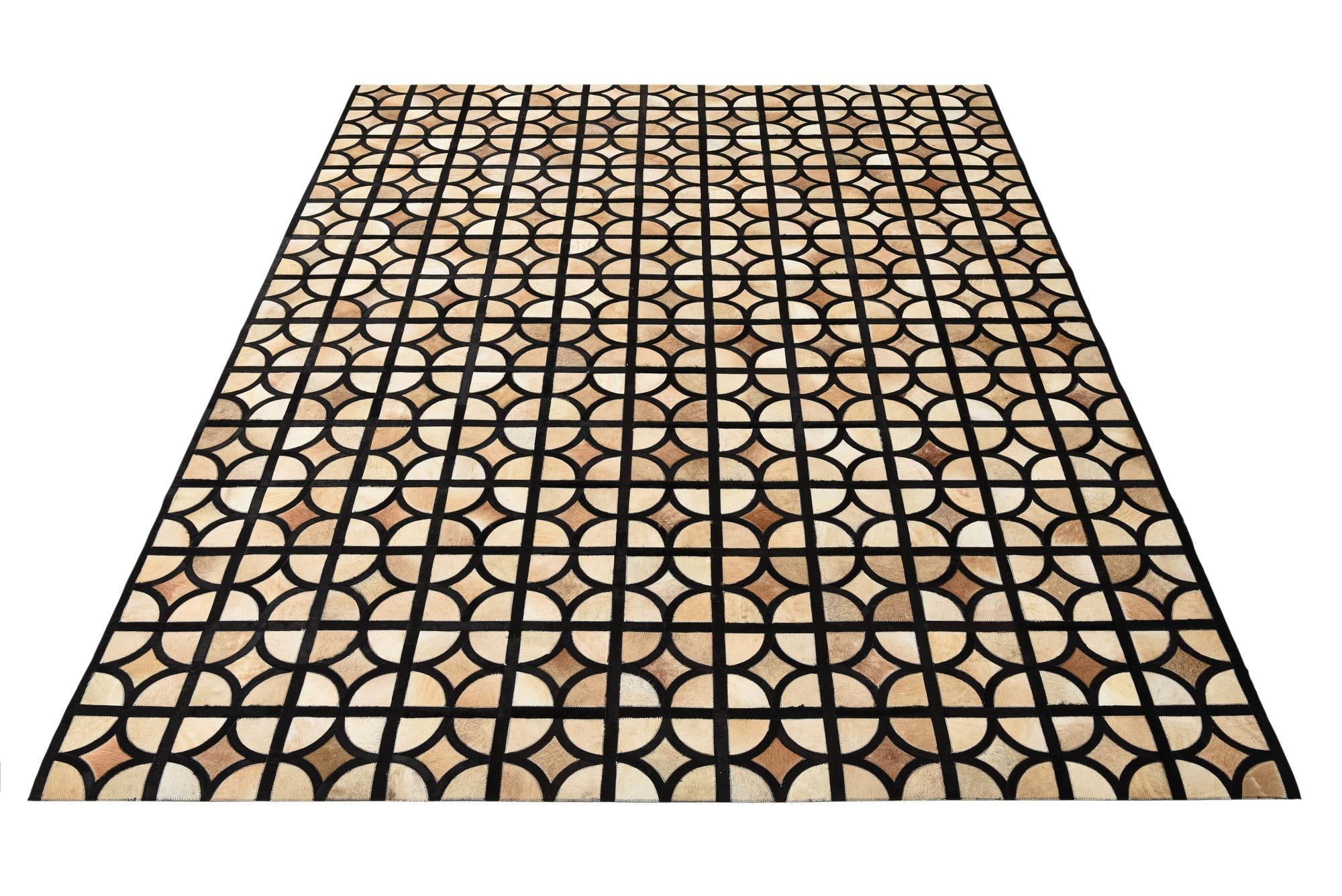 8' 1 x 10' Cowhide Leather Rug