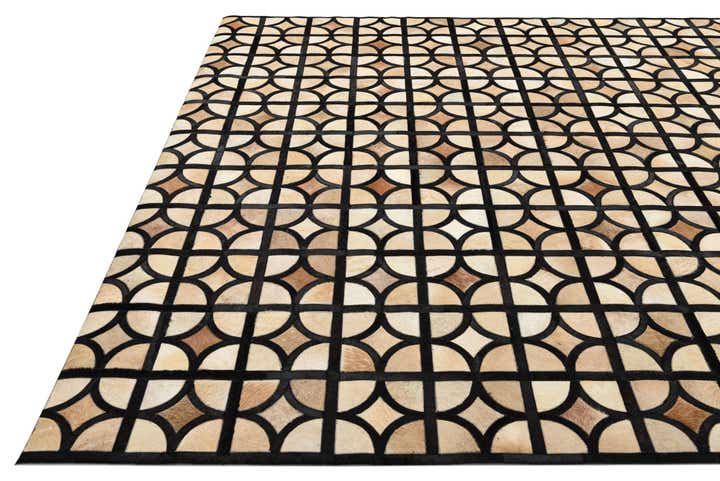 8' 1 x 10' Cowhide Leather Rug