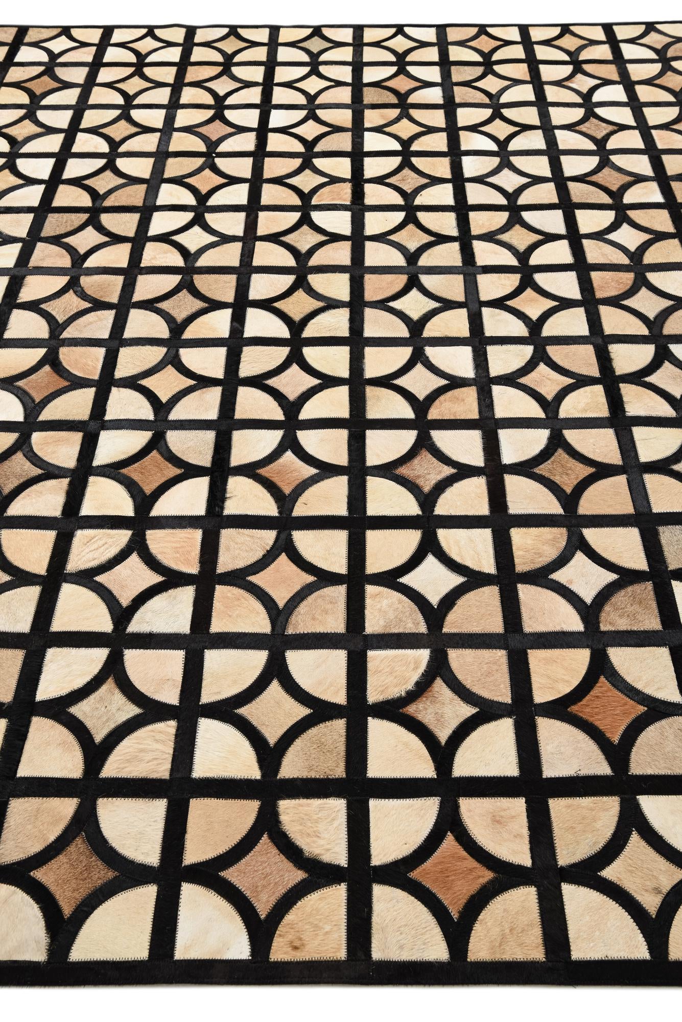 8' 1 x 10' Cowhide Leather Rug