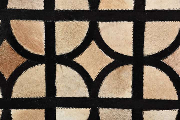 8' 1 x 10' Cowhide Leather Rug