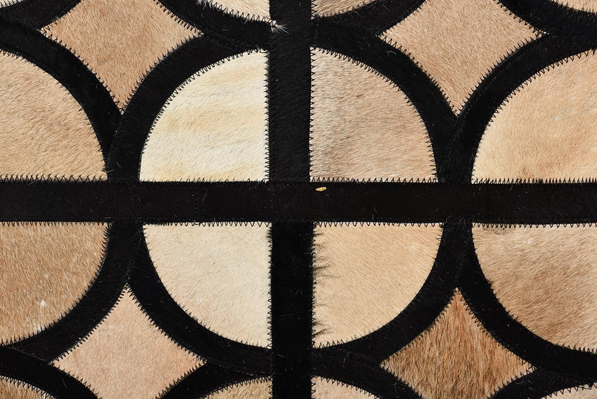 8' 1 x 10' Cowhide Leather Rug