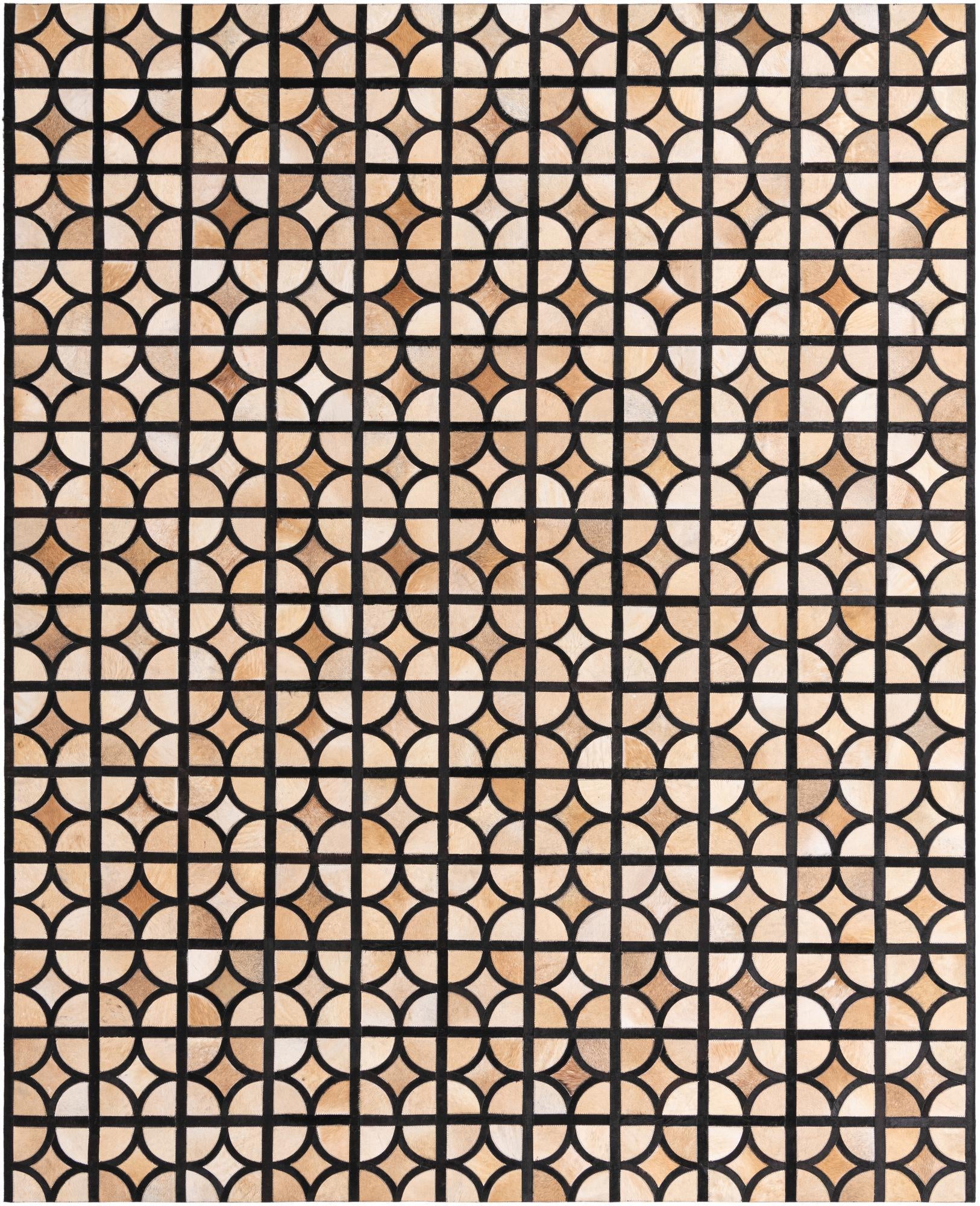 8' 1 x 10' Cowhide Leather Rug