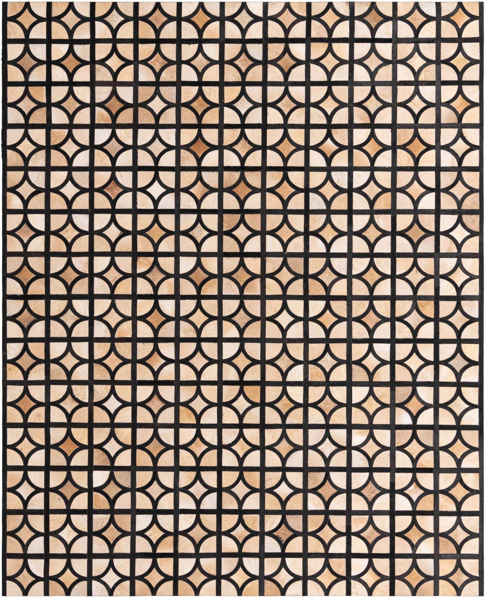 8' 1 x 10' Cowhide Leather Rug