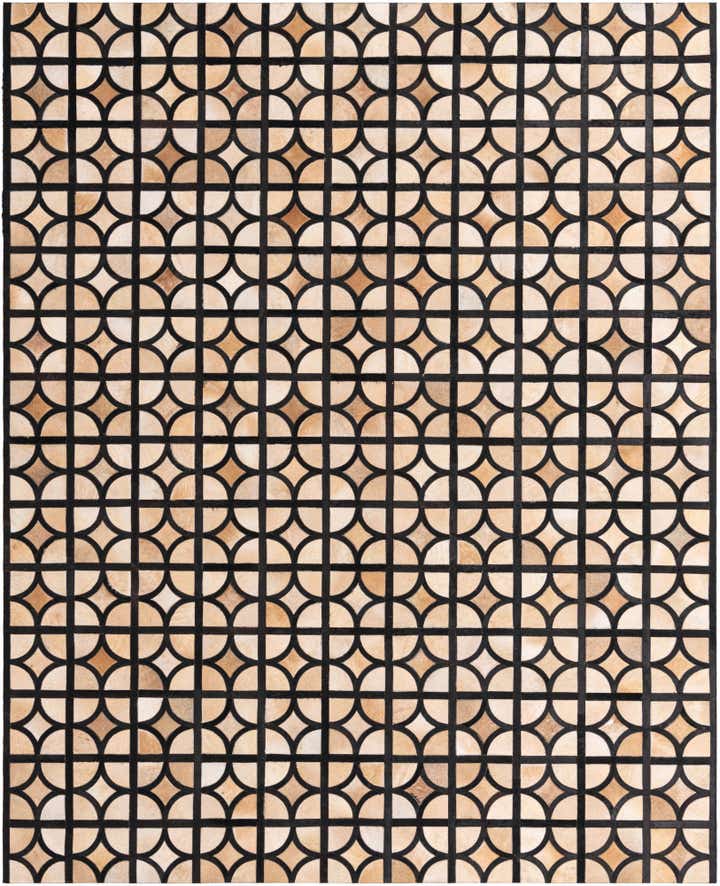 8' 1 x 10' Cowhide Leather Rug