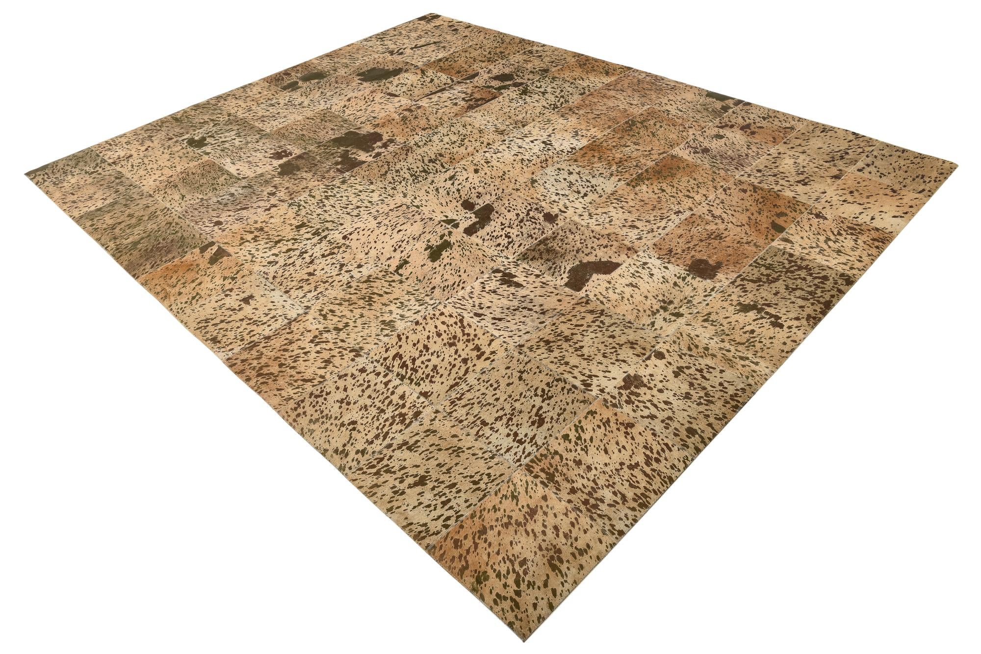 8' 1 x 10' 1 Cowhide Leather Rug