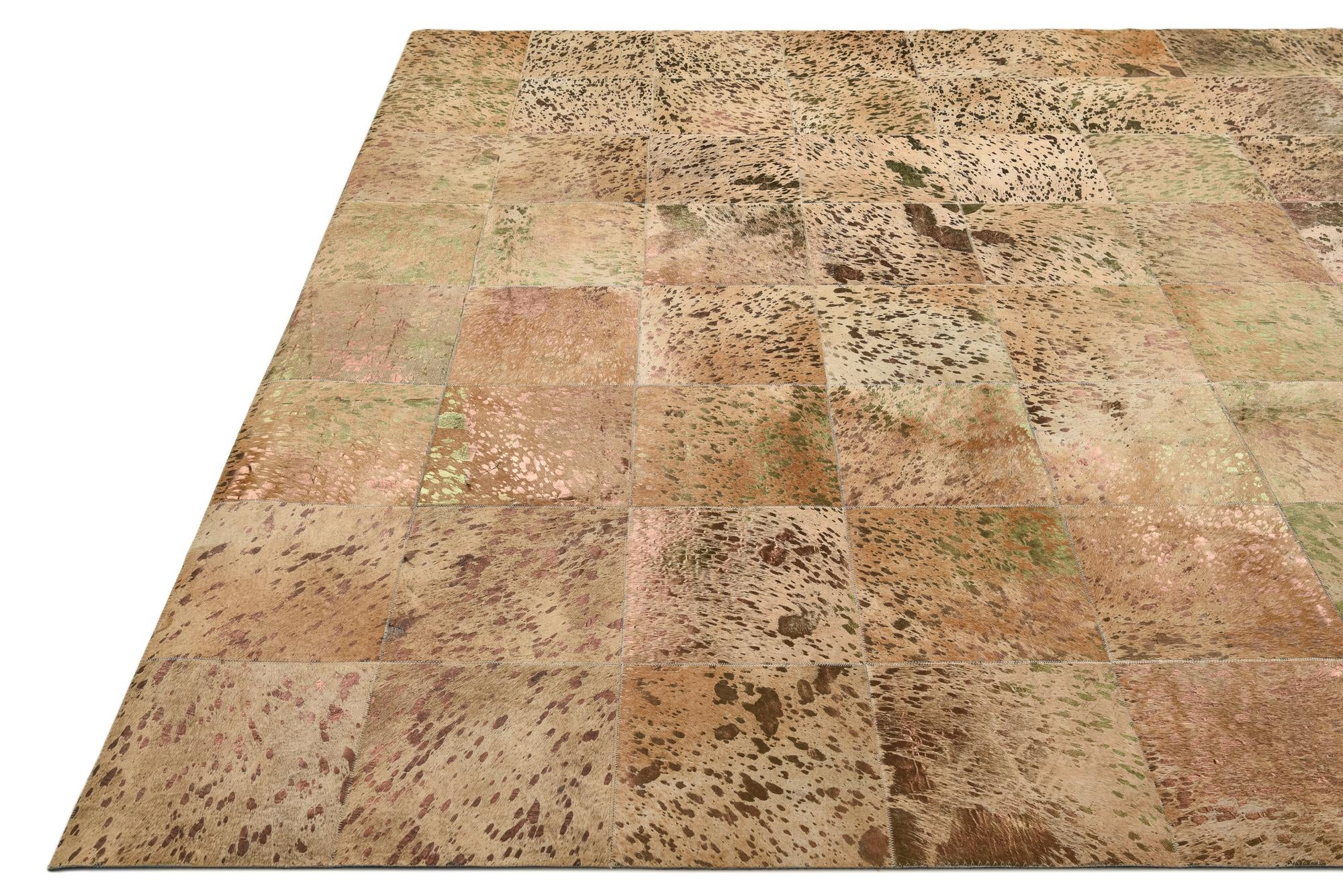 8' 1 x 10' 1 Cowhide Leather Rug