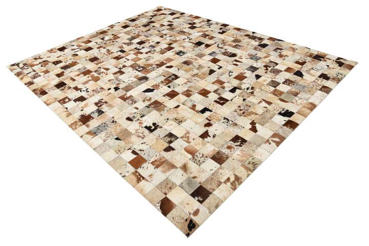 8' x 9' 10 Cowhide Leather Rug