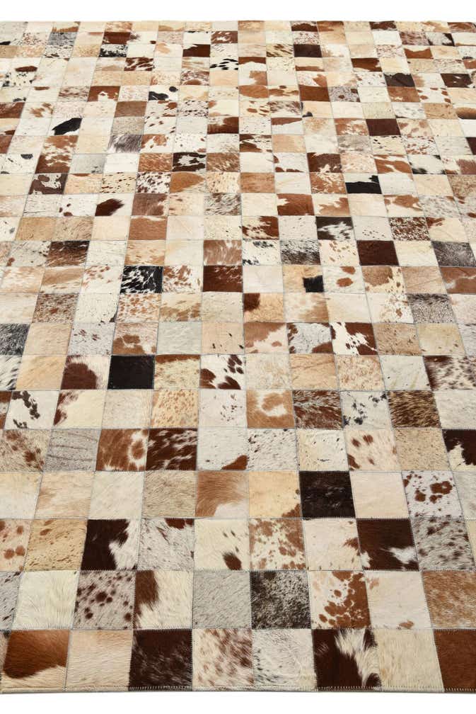 8' x 9' 10 Cowhide Leather Rug