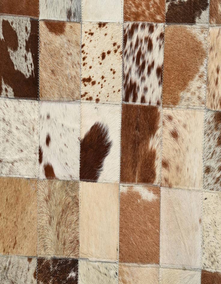 Detail image of 8' x 9' 10 Cowhide Leather Rug