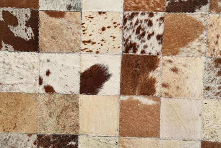 8' x 9' 10 Cowhide Leather Rug