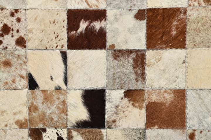 8' x 9' 10 Cowhide Leather Rug