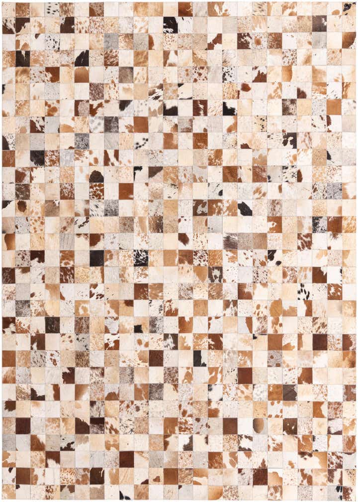 8' x 9' 10 Cowhide Leather Rug