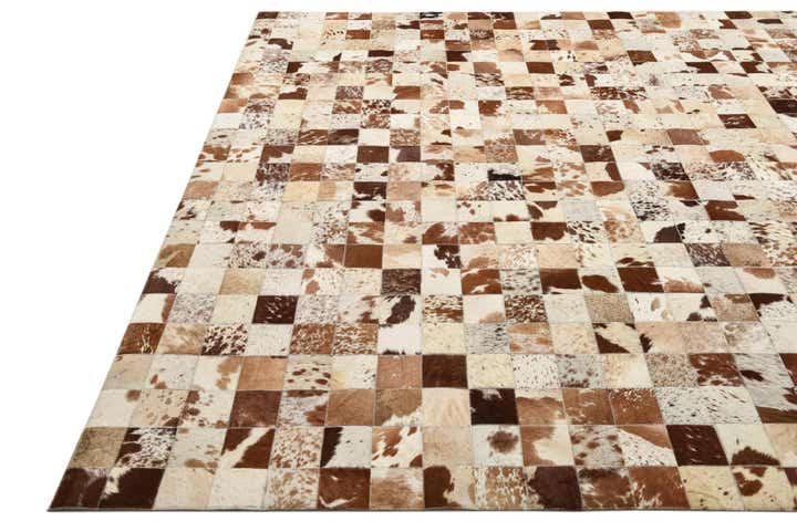 8' x 9' 10 Cowhide Leather Rug