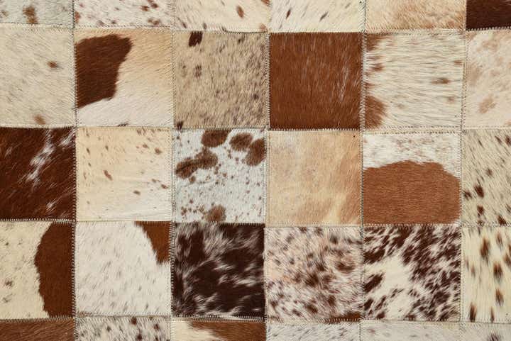 8' x 9' 10 Cowhide Leather Rug