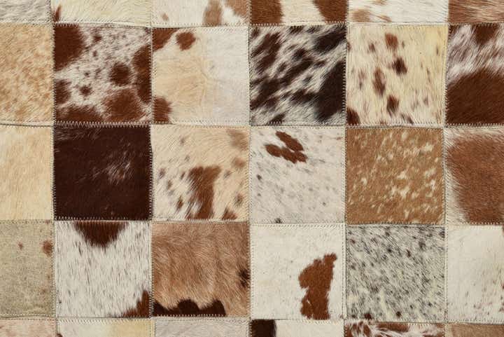 8' x 9' 10 Cowhide Leather Rug