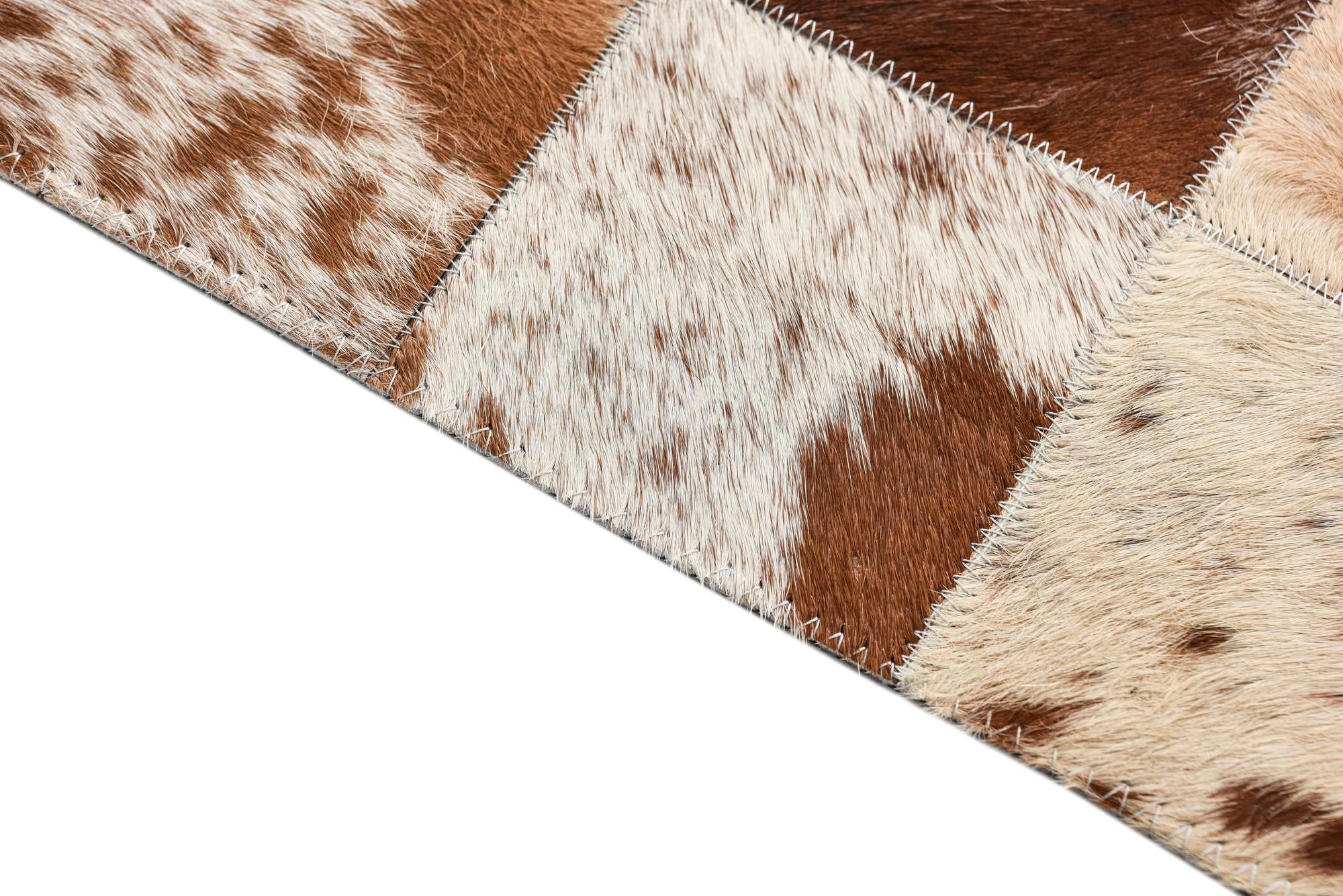 8' x 9' 10 Cowhide Leather Rug