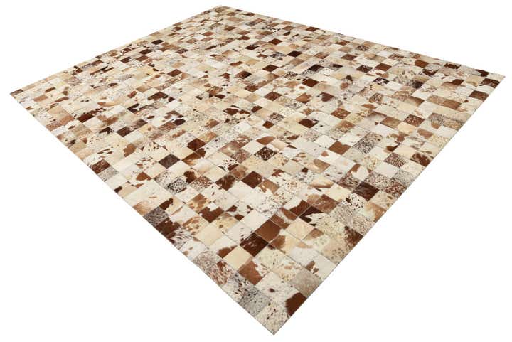 8' 1 x 10' Cowhide Leather Rug