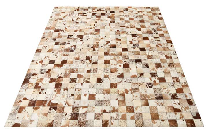 8' 1 x 10' Cowhide Leather Rug
