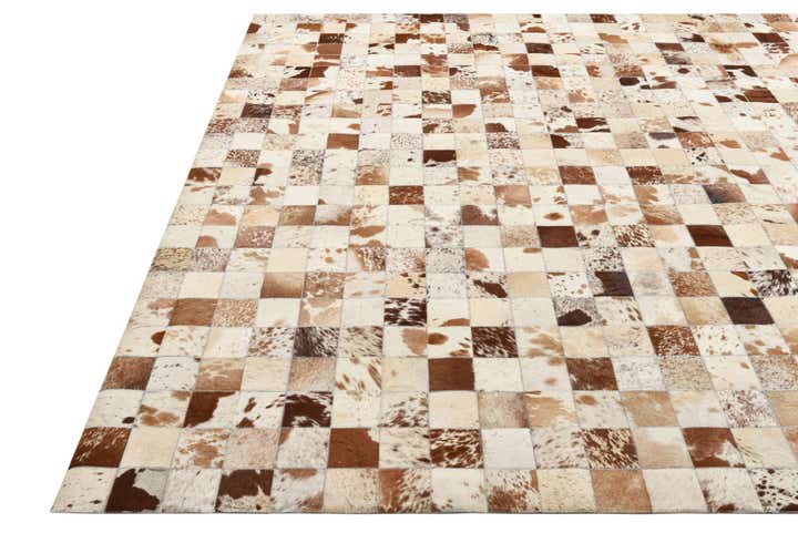 8' 1 x 10' Cowhide Leather Rug