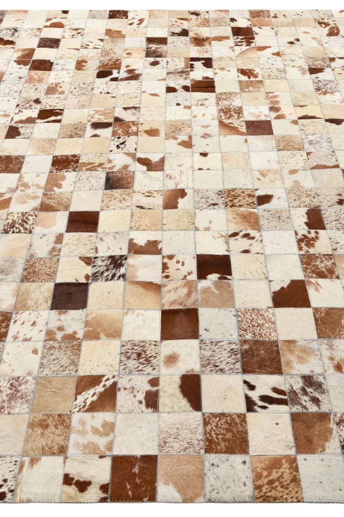 8' 1 x 10' Cowhide Leather Rug