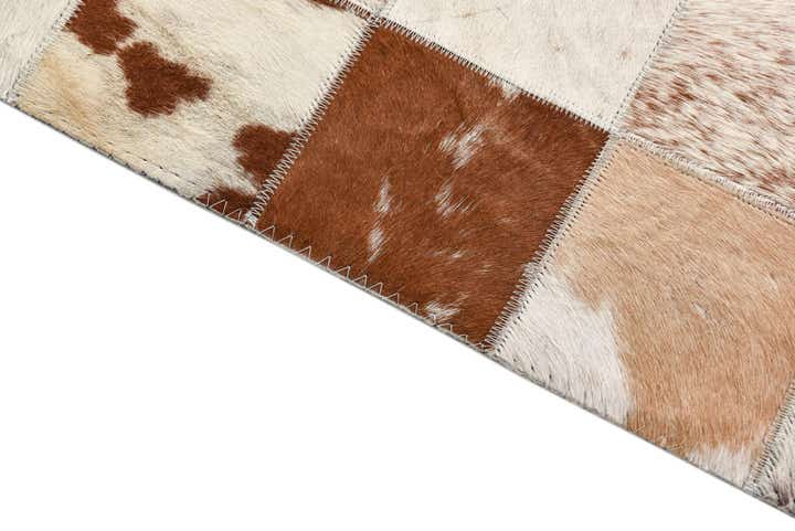 8' 1 x 10' Cowhide Leather Rug