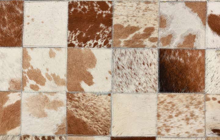 8' 1 x 10' Cowhide Leather Rug