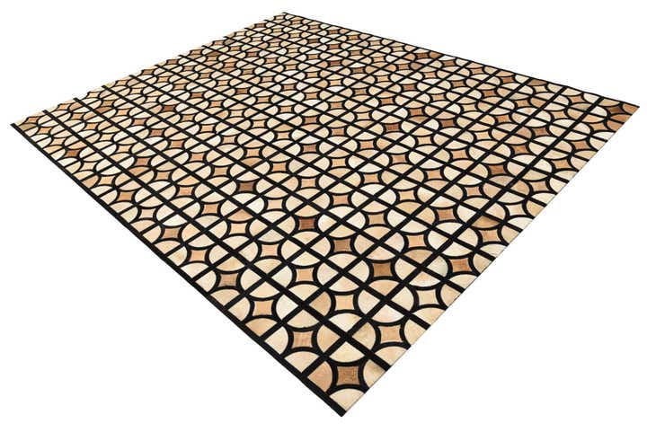 8' 2 x 10' 1 Cowhide Leather Rug