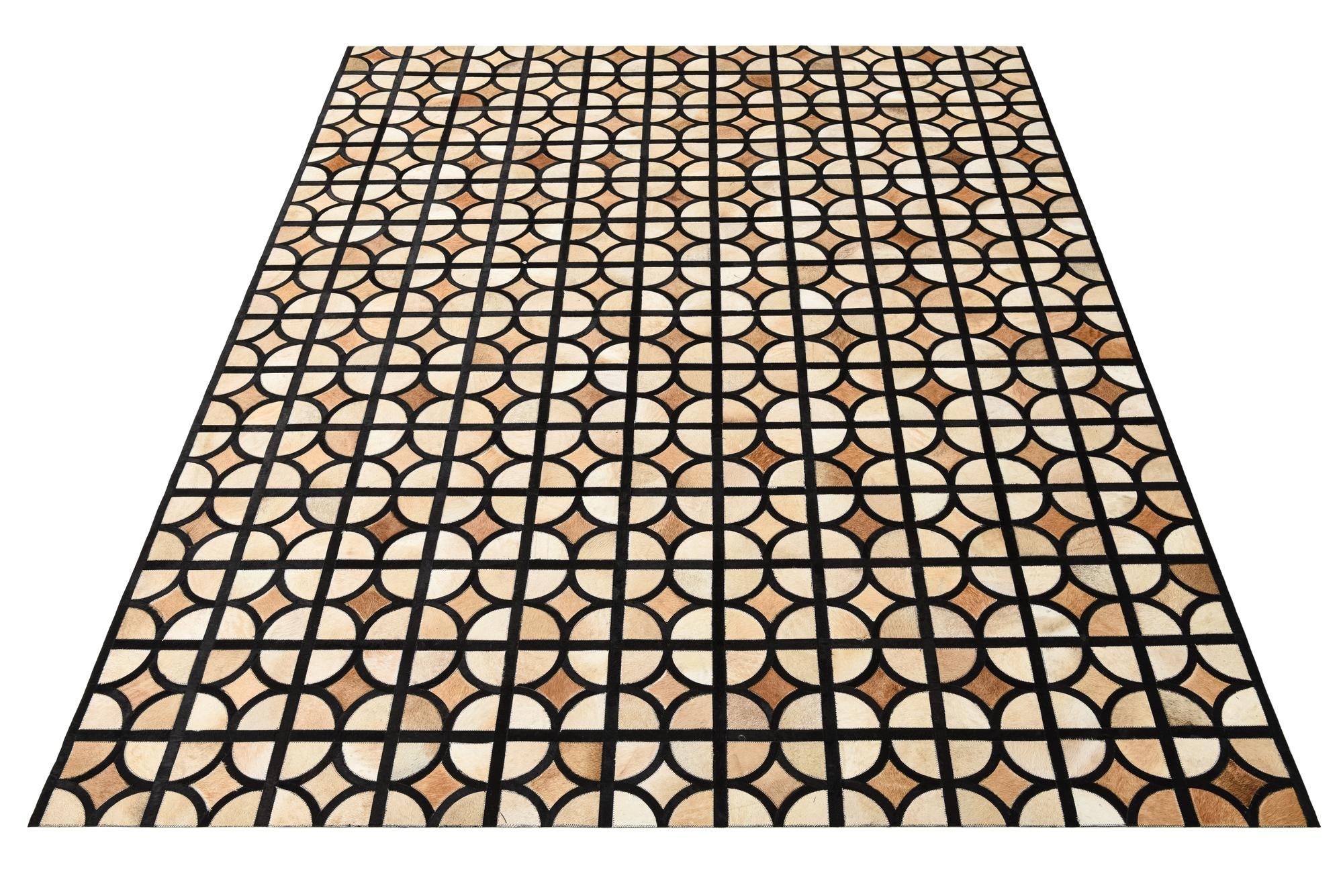 8' 2 x 10' 1 Cowhide Leather Rug