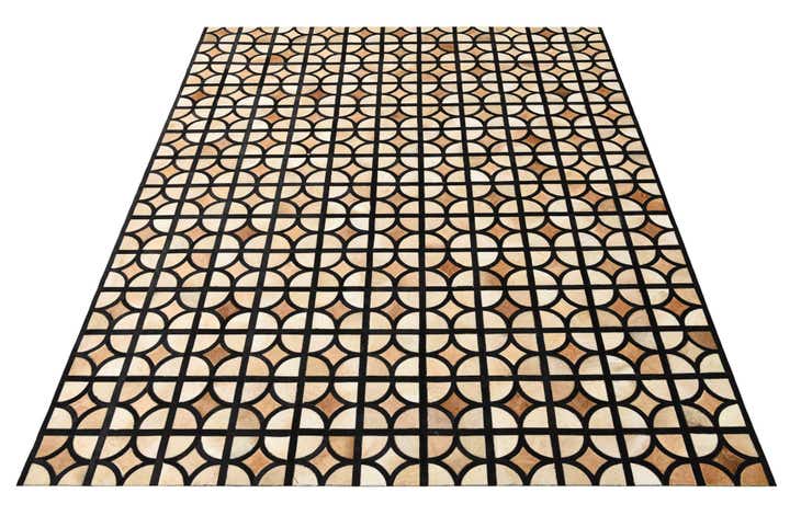8' 2 x 10' 1 Cowhide Leather Rug