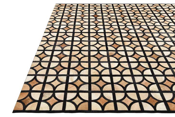 8' 2 x 10' 1 Cowhide Leather Rug