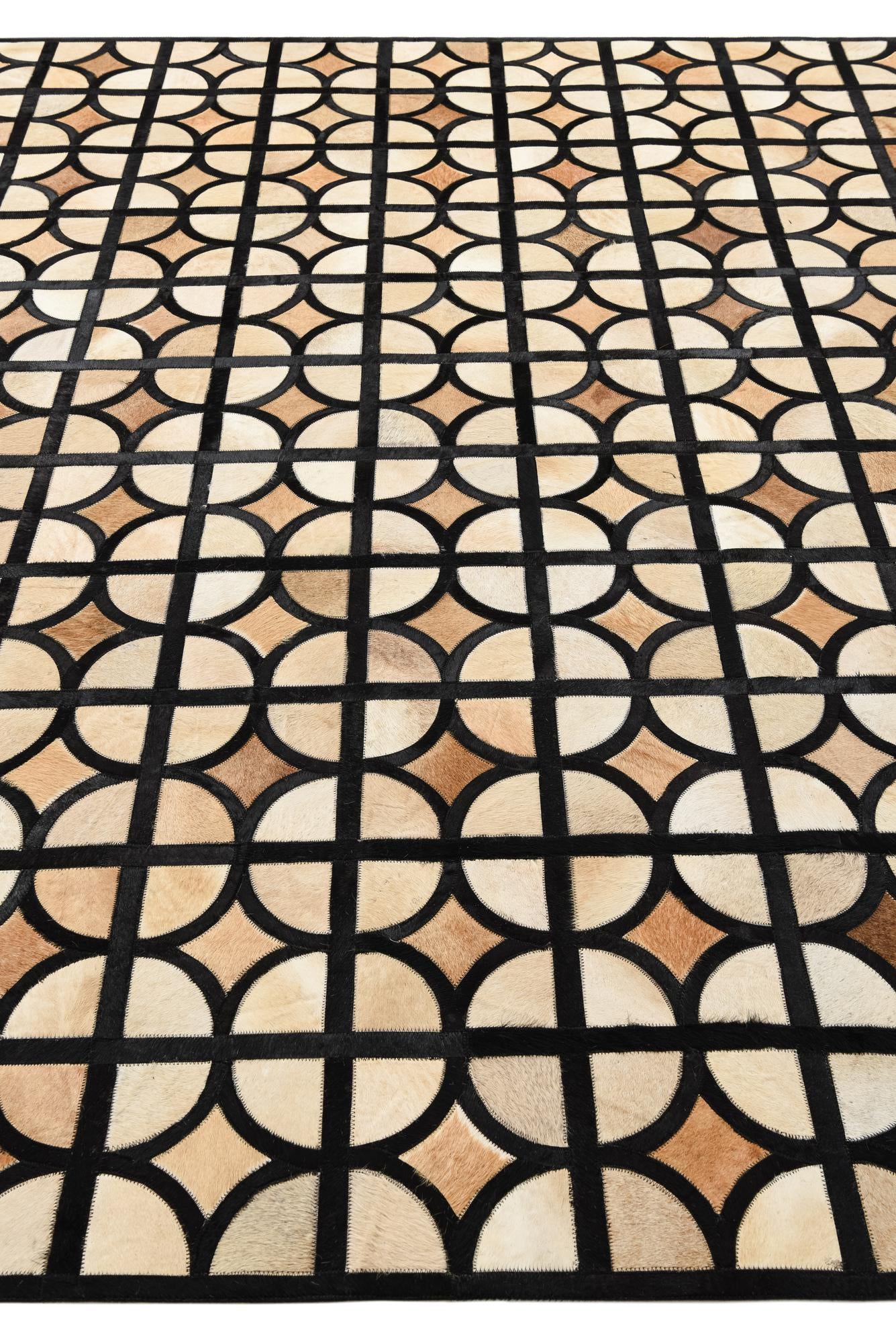 8' 2 x 10' 1 Cowhide Leather Rug