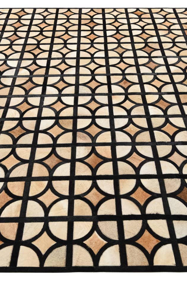 Detail image of 8' 2 x 10' 1 Cowhide Leather Rug
