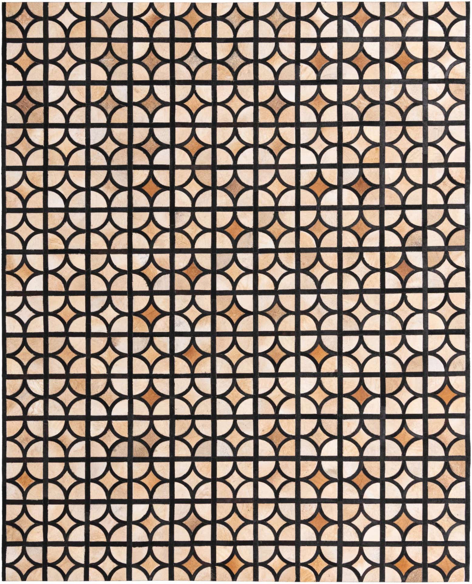 8' 1 x 10' Cowhide Leather Rug