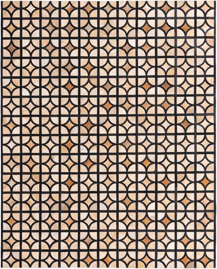 8' 1 x 10' Cowhide Leather Rug