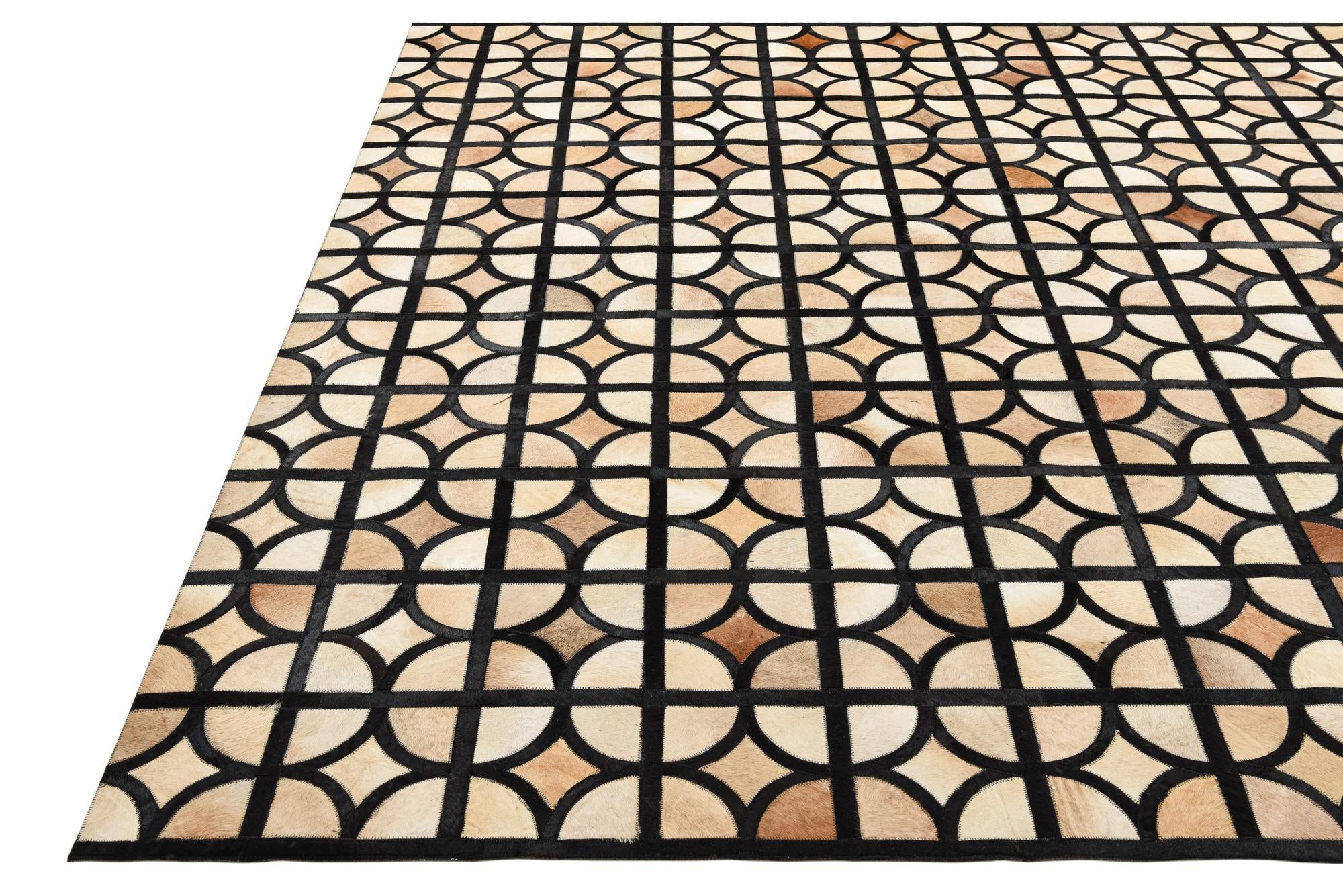 8' 2 x 10' Cowhide Leather Rug
