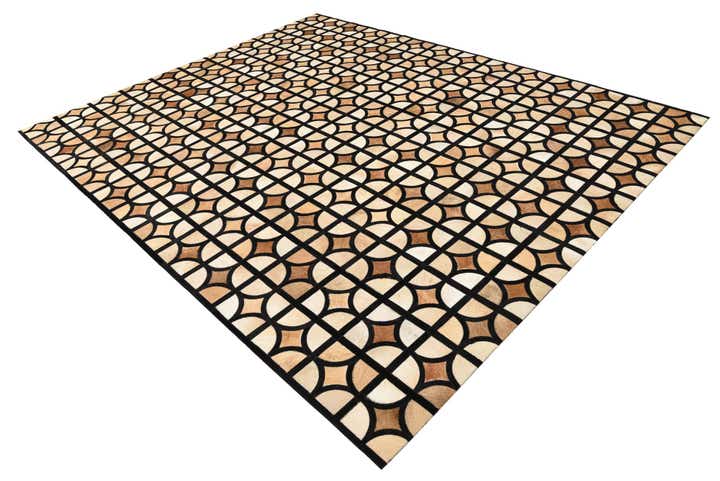 8' 1 x 10' 1 Cowhide Leather Rug